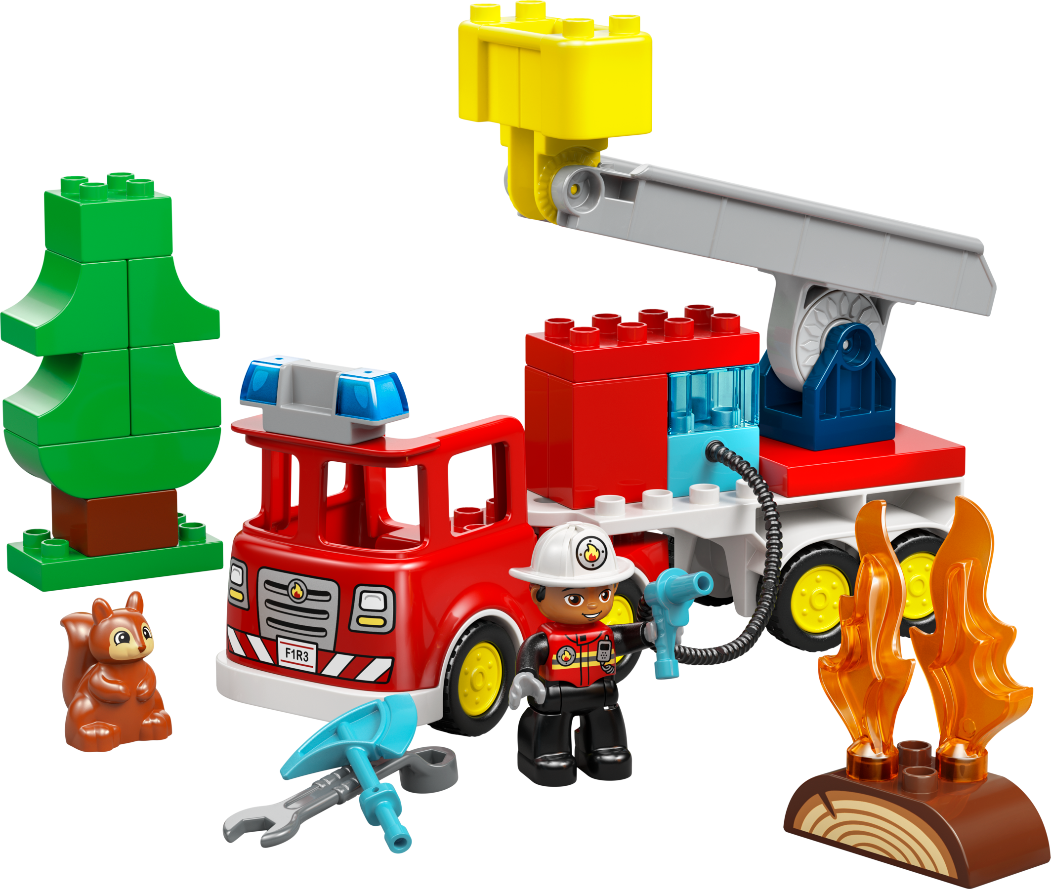 LEGO set 10473-1 Fire Truck with Hose and Firefighter - Image 1