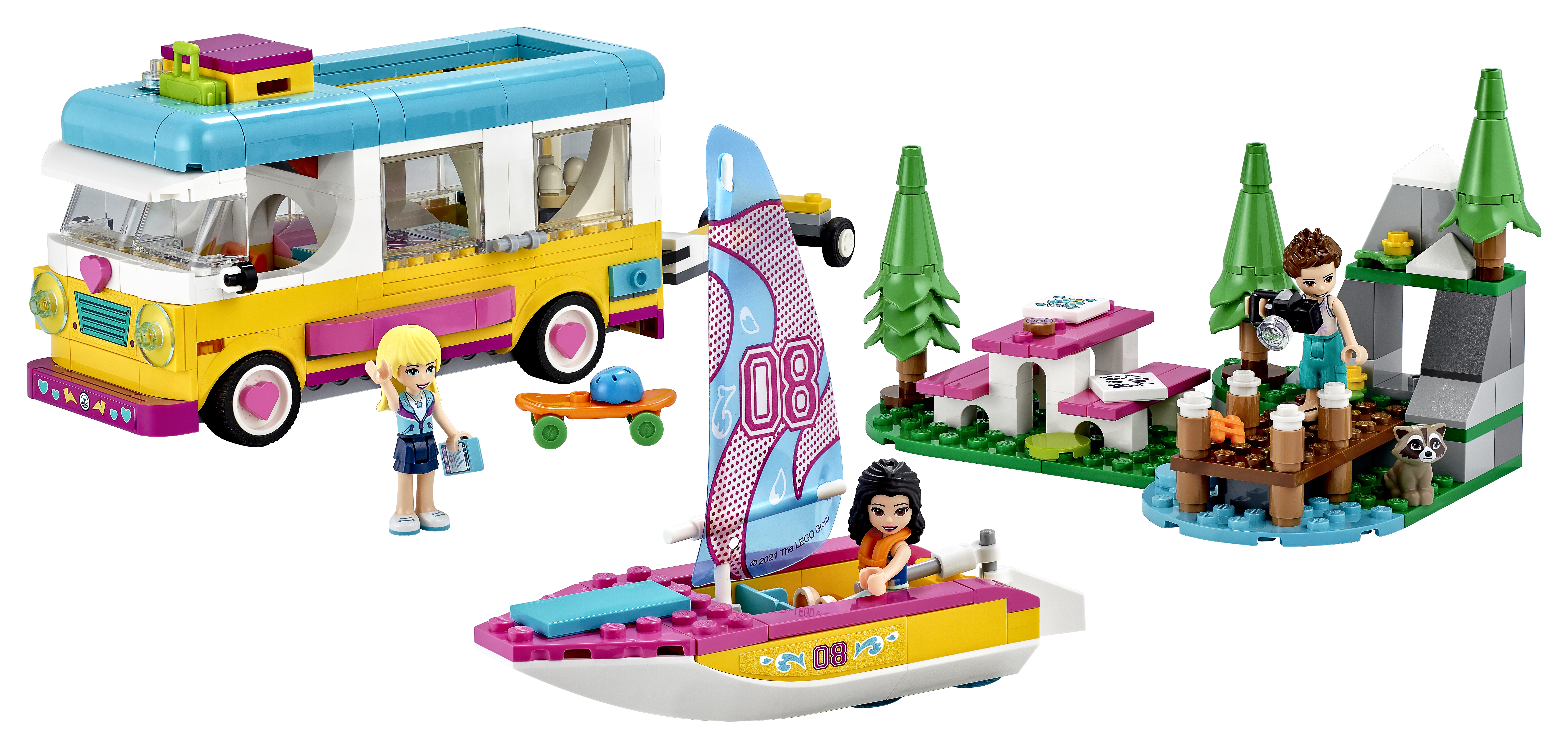LEGO set 41681-1 Forest Camper Van and Sailboat - Image 1