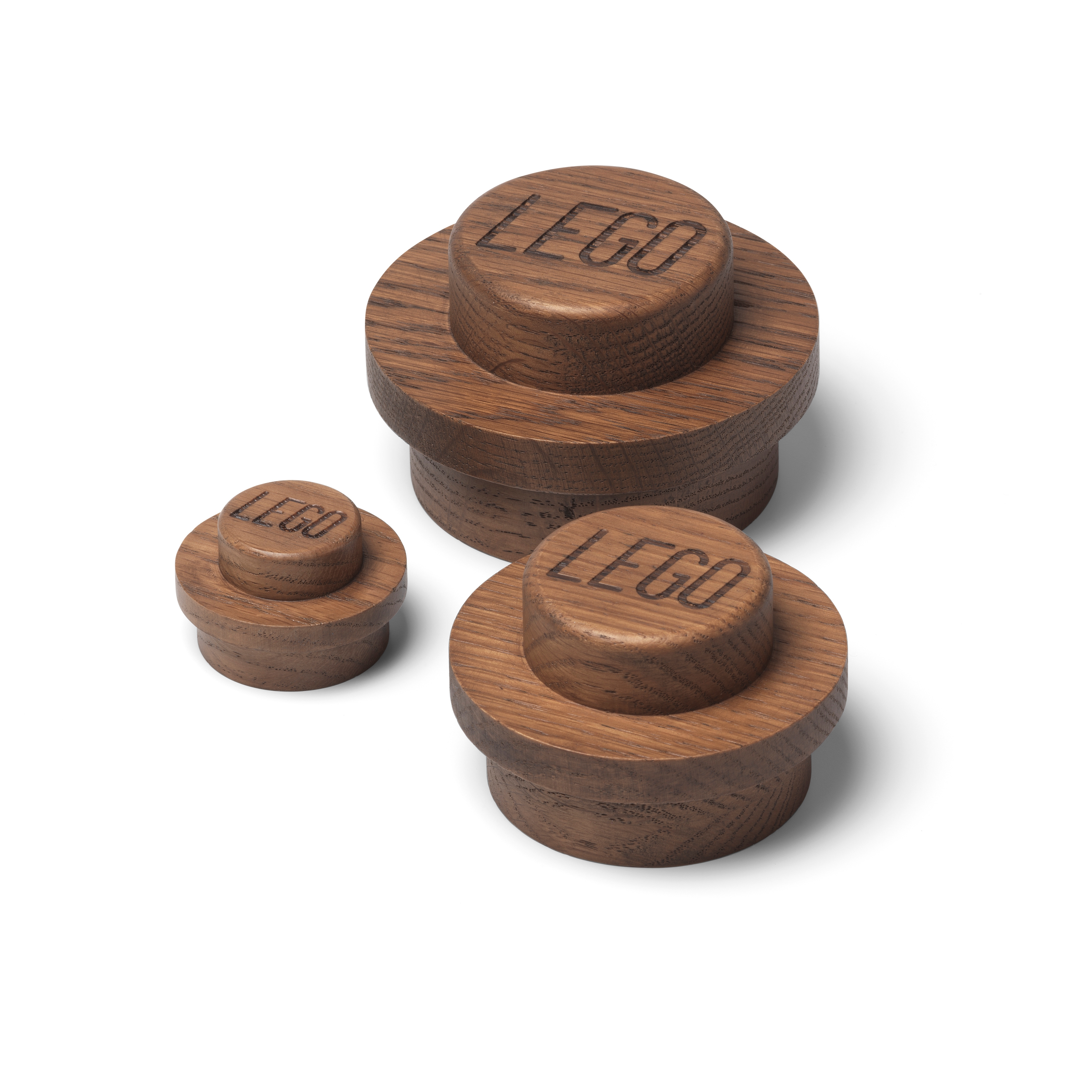 LEGO set 5007112-1 Wooden Wall Hanger Set (Dark Oak) - Image 1