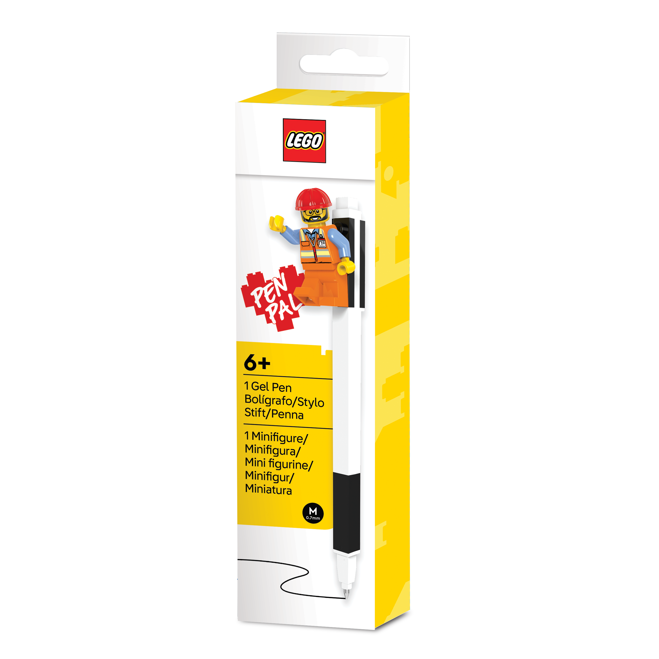 LEGO set 5010103-1 Pen Pal Gel Pen with Construction Worker Minifigure (Black) - Image 1