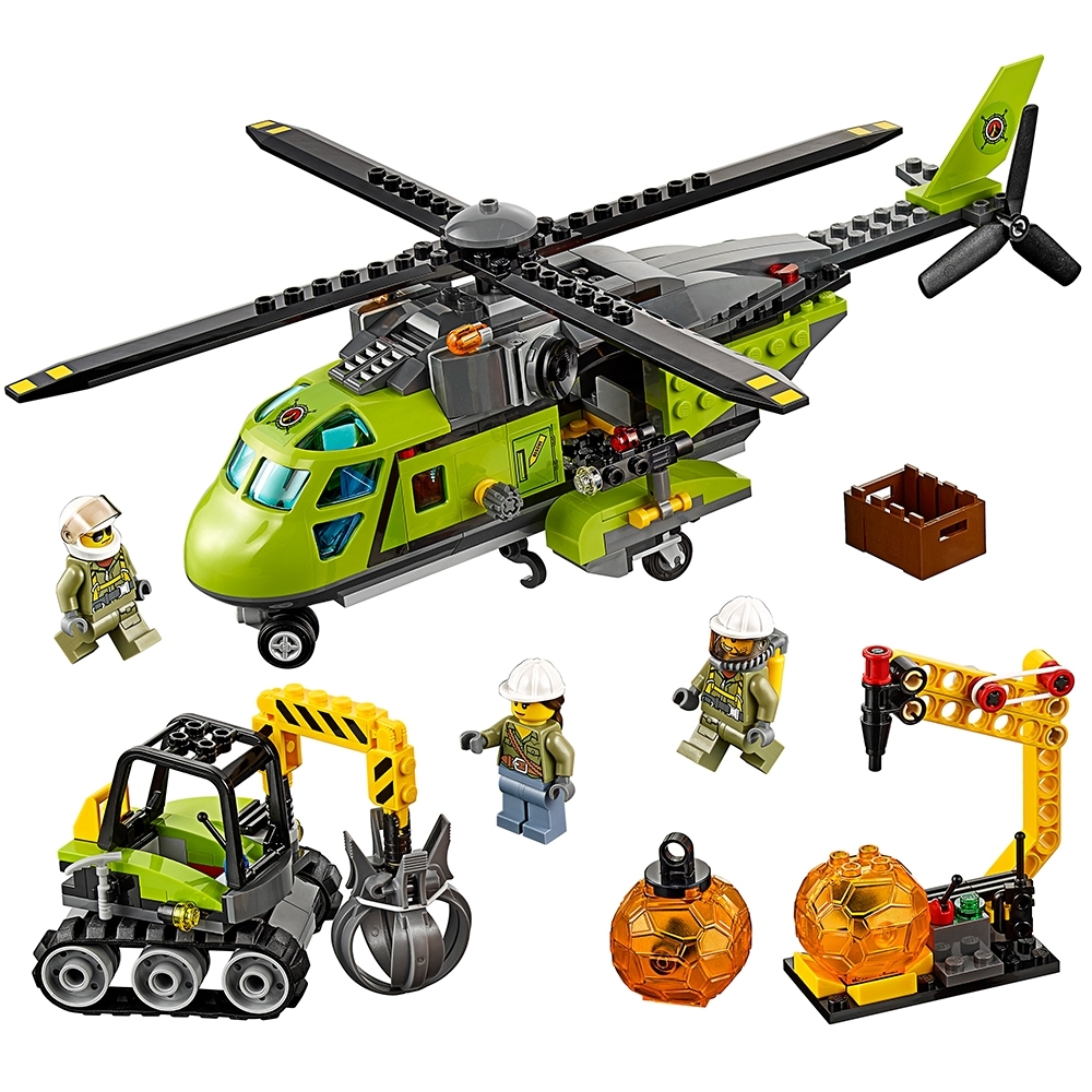 LEGO set 60123-1 Volcano Supply Helicopter - Image 1