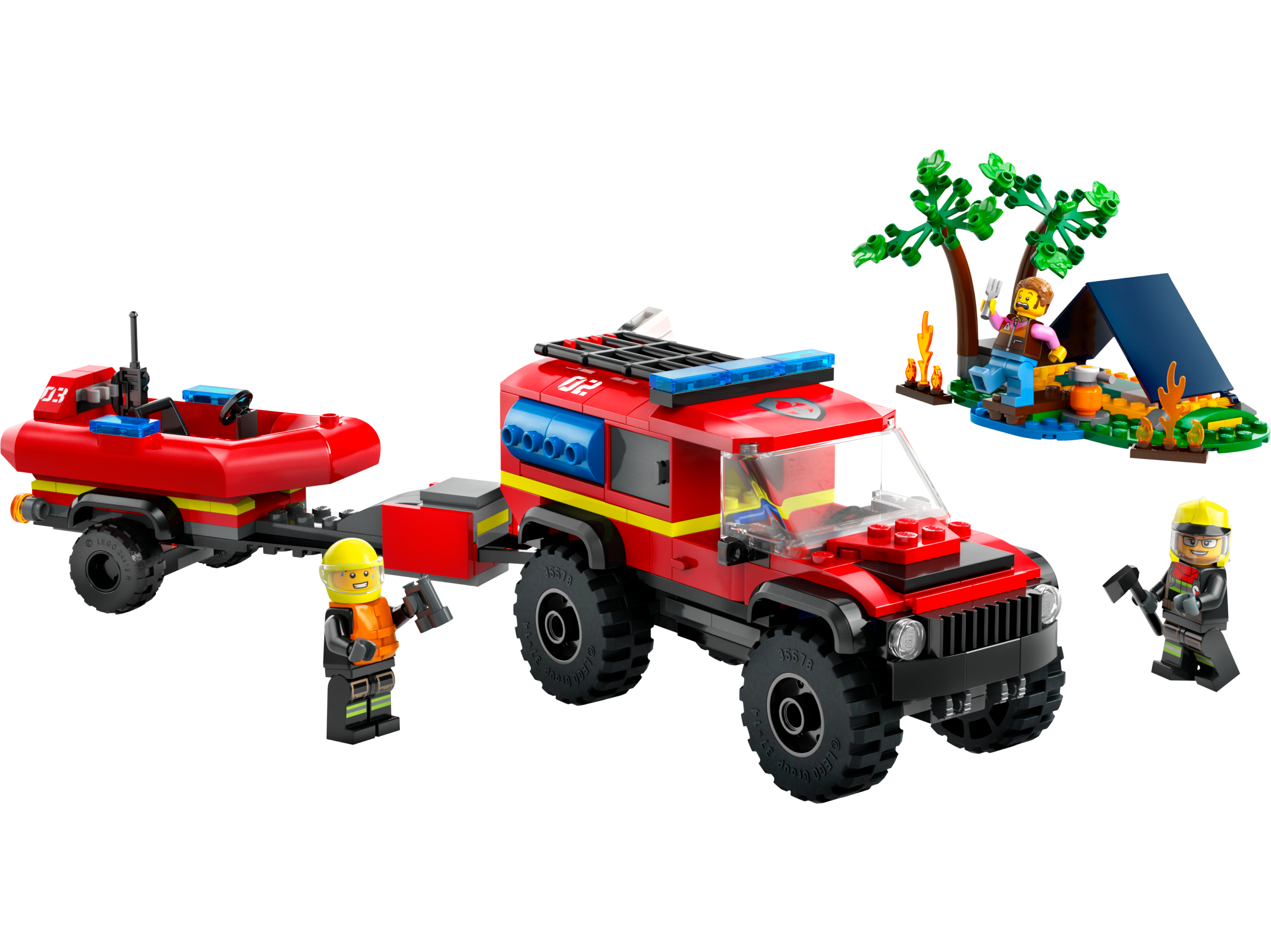 LEGO set 60412-1 4x4 Fire Engine with Rescue Boat - Image 1