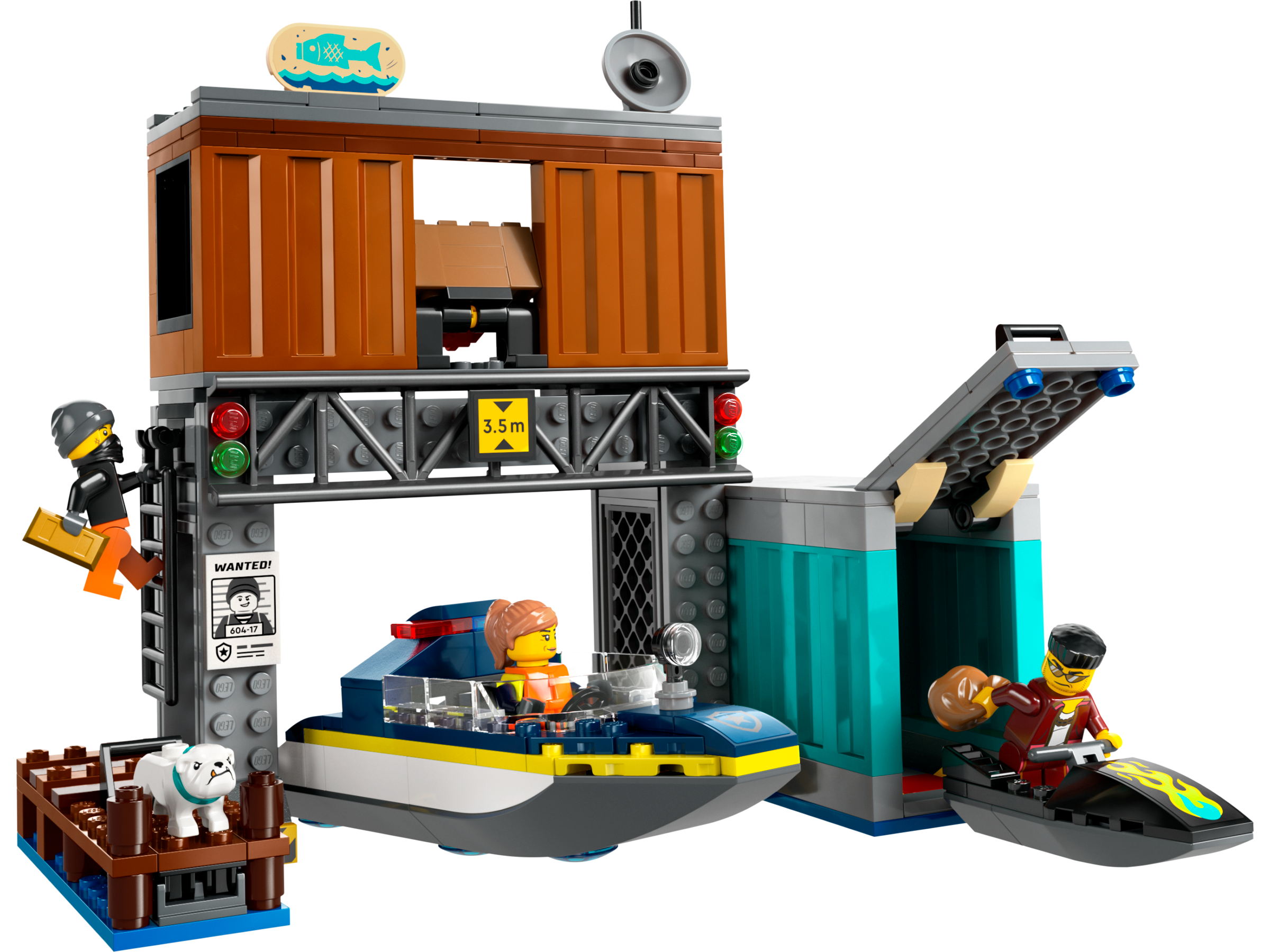 LEGO set 60417-1 Police Speedboat and Crooks' Hideout - Image 1