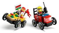 LEGO set 60458-1 Pizza vs. Fire Truck Race Car Pack - Image 4
