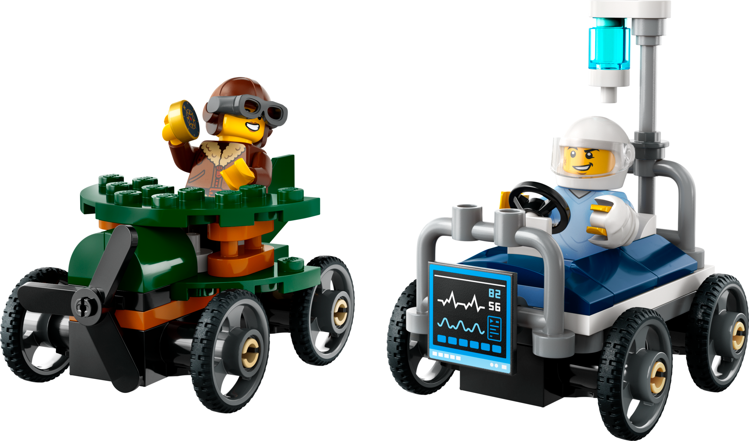 LEGO set 60459-1 Airplane vs. Hospital Bed Race Car Pack - Image 1