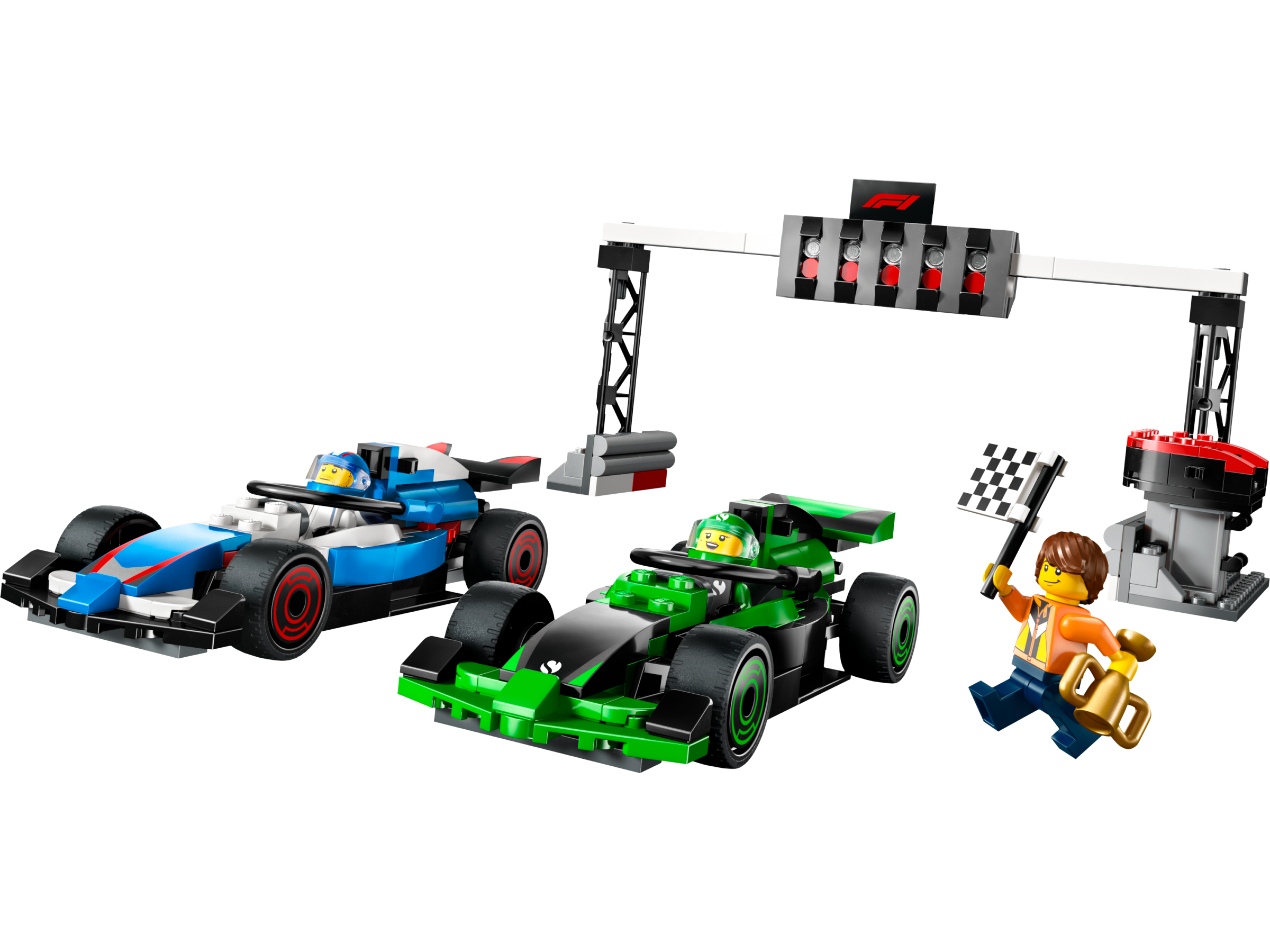LEGO set 60474-1 F1 Grid with VCARB & Sauber Race Cars - Image 1