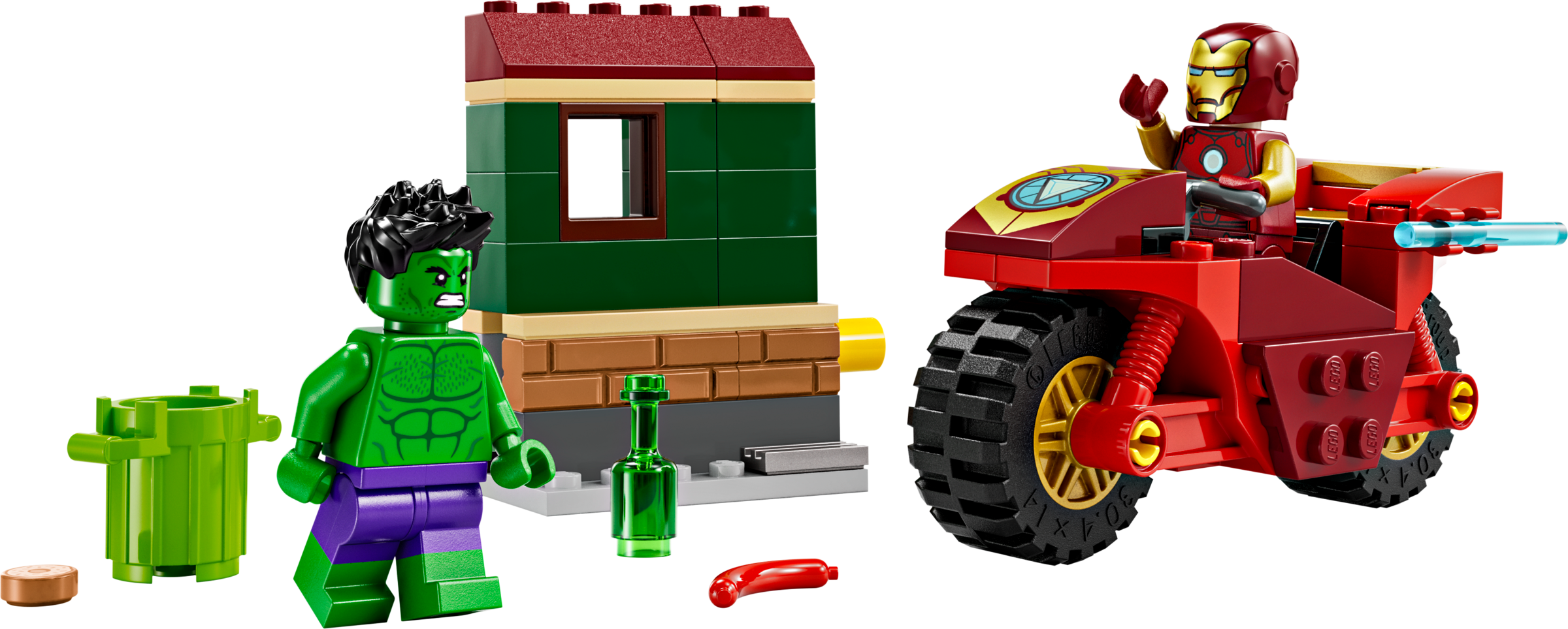 LEGO set 76287-1 Iron Man with Bike and The Hulk - Image 1