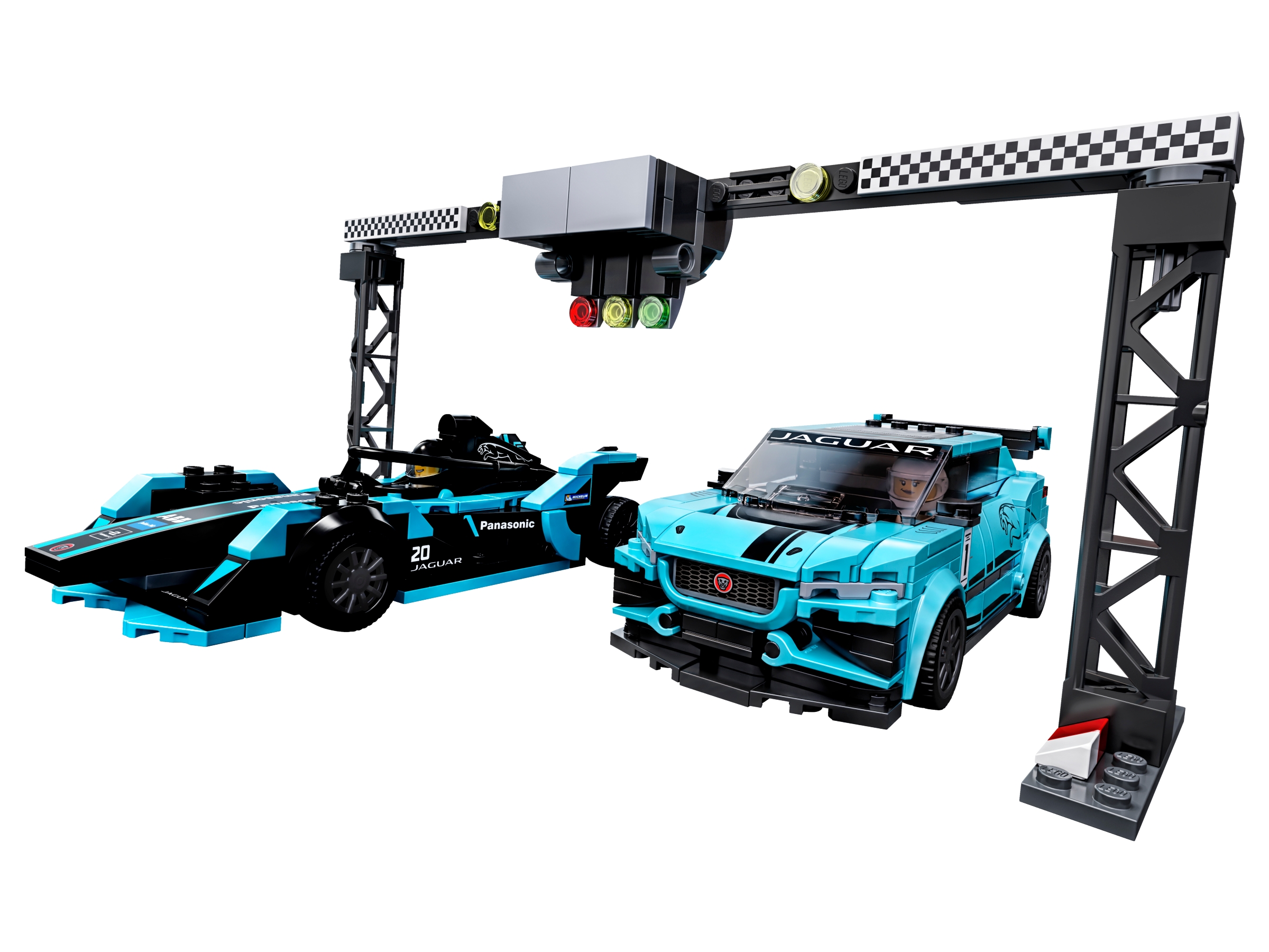 LEGO set 76898-1 Formula E Panasonic Jaguar Racing GEN2 car & Jaguar I-PACE eTROPHY - Image 1