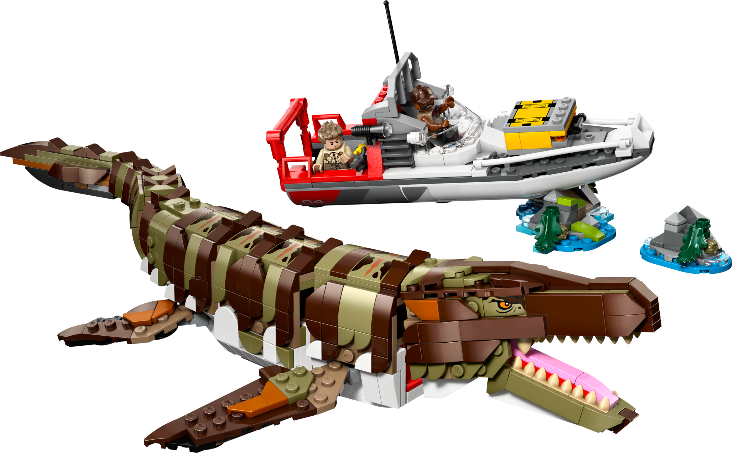 LEGO set 76974-1 Brick-Built Mosasaurus Boat Mission - Image 1