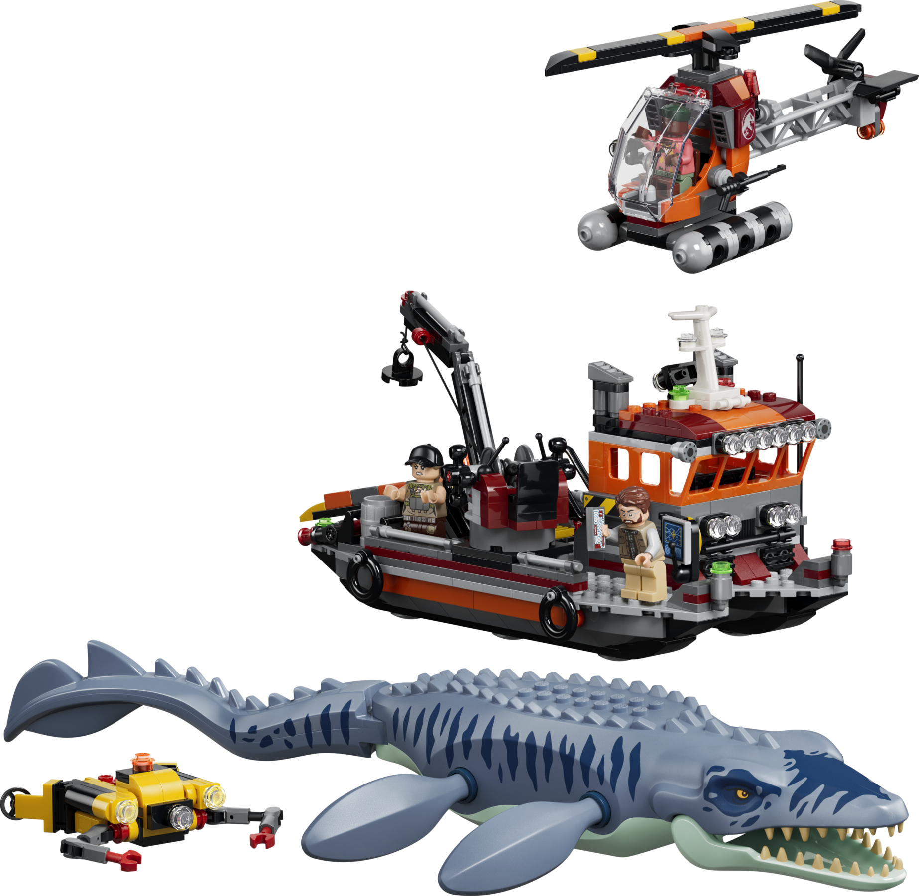 LEGO set 77983-1 Mosasaurus Dinosaur Boat Attack - Image 1